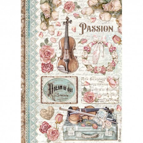 stamperia papier ryzowy a4 new style passion muzyka