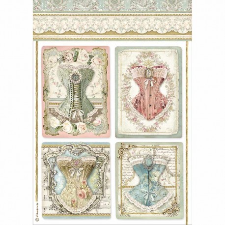 stamperia papier ryzowy a4 princess gorsety
