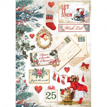 stamperia papier ryzowy a4 romantic christmas mix motywow