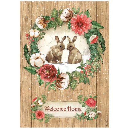 stamperia papier ryzowy a4 romantic home zajaczki