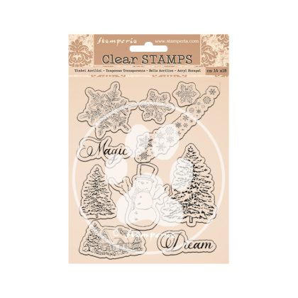 stamperia stempel akrylowy 14x18cm cozy winter zimowe mot