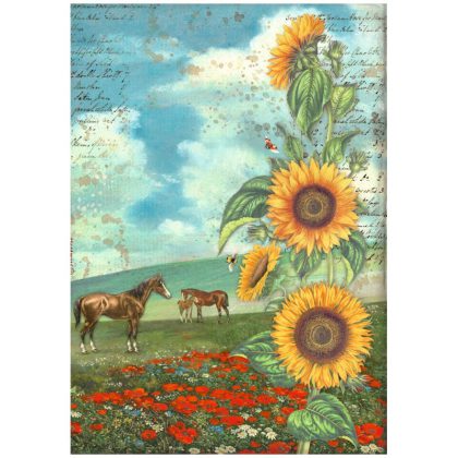 stamperia papier ryzowy a4 sunflower art koniki