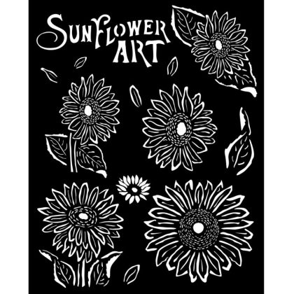 stamperia szablon 3d 20x25 cm sunflower art sloneczniki