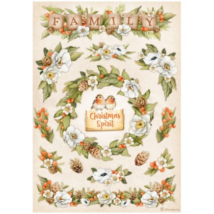 stamperia papier ryzowy a4 winter walley girlanda