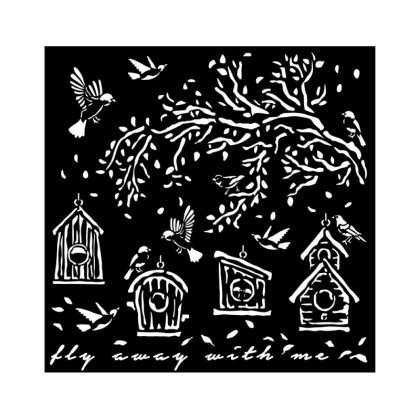 stamperia szablon 3d 18x18 cm garden ptasie budki
